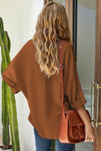Load image into Gallery viewer, V Neck 3/4 Sleeve High Low Hem Shirt