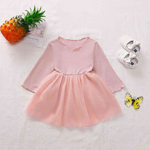 Load image into Gallery viewer, Girls Round Neck Ribbed Tulle Dress