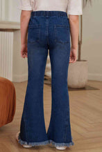 Load image into Gallery viewer, Girls Distressed Frayed Trim Flare Jeans