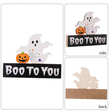 Load image into Gallery viewer, Halloween Decoration Gnome Letters Wooden Ornament