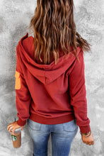Load image into Gallery viewer, Half Zip Colorblock Pocket Patchwork Long Sleeve Hoodie