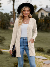 Load image into Gallery viewer, Ribbed Button-UP Cardigan with Pockets