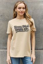 Load image into Gallery viewer, Simply Love Full Size HAPPY MIND HAPPY LIFE Graphic Cotton Tee