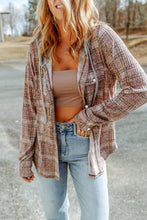 Load image into Gallery viewer, Double Take Plaid Long Sleeve Hooded Jacket