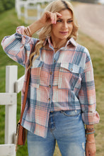 Load image into Gallery viewer, Double Take Plaid Dropped Shoulder Shacket