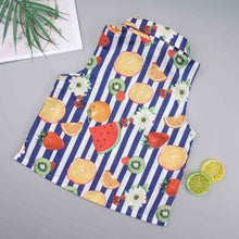 Load image into Gallery viewer, Fruit Striped Collared Sleeveless Shirt