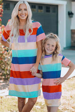 Load image into Gallery viewer, Girls Color Block Side Slit Mini Dress