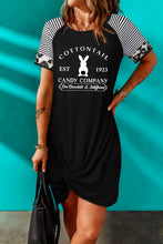 Load image into Gallery viewer, Easter Letter Graphic Mixed Print Twisted T-Shirt Dress