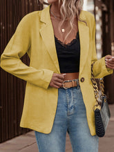 Load image into Gallery viewer, Single-Button Long Sleeve Blazer