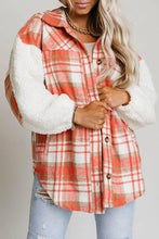 Load image into Gallery viewer, Sherpa Sleeve Plaid Print Shacket