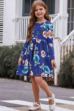 Load image into Gallery viewer, Girls Floral Long Sleeve Dress with Pockets