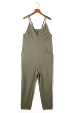 Load image into Gallery viewer, Waffle Knit V-Neck Tank Jumpsuit With Pockets