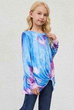 Load image into Gallery viewer, Girls Tie-Dye Twist Front Long Sleeve Top