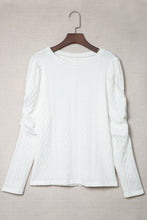 Load image into Gallery viewer, Solid Color Puffy Sleeve Textured Knit Top