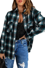Load image into Gallery viewer, Green Buttons Pocketed Plaid Shacket