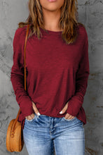 Load image into Gallery viewer, Thumbhole Long Sleeve Round Neck Top