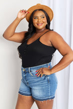 Load image into Gallery viewer, Zenana Full Size Quarter-Snap Ribbed Cami in Black