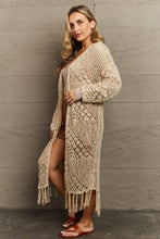 Load image into Gallery viewer, HEYSON Boho Chic Full Size Western Knit Fringe Cardigan