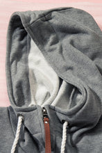 Load image into Gallery viewer, Half Zip Colorblock Pocket Patchwork Long Sleeve Hoodie