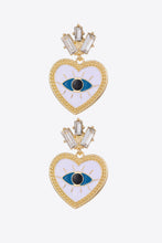 Load image into Gallery viewer, Evil Eye Heart-Shaped Drop Earrings