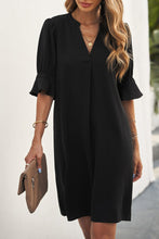 Load image into Gallery viewer, Ruffled Sleeve Shift Dress