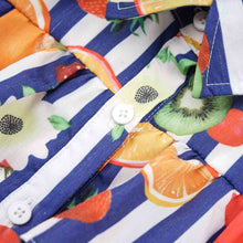 Load image into Gallery viewer, Fruit Striped Collared Sleeveless Shirt
