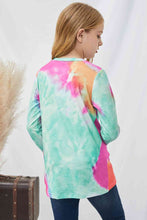 Load image into Gallery viewer, Girls Tie-Dye Twist Front Long Sleeve Top