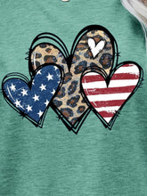 Load image into Gallery viewer, US Flag Leopard Heart Graphic Tee