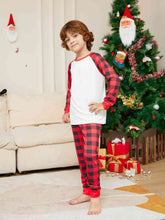 Load image into Gallery viewer, Raglan Sleeve Top and Plaid Pants Set