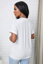 Load image into Gallery viewer, Round Neck Cuffed Short Sleeve Tee