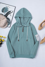 Load image into Gallery viewer, Half Zip Colorblock Pocket Patchwork Long Sleeve Hoodie