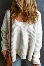 Load image into Gallery viewer, Ribbed Knit Round Neck Slouchy Chunky Sweater
