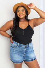 Load image into Gallery viewer, Zenana Full Size Quarter-Snap Ribbed Cami in Black