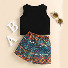 Load image into Gallery viewer, Graphic Tank and Printed Shorts Set