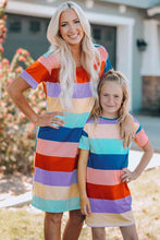 Load image into Gallery viewer, Girls Color Block Side Slit Mini Dress