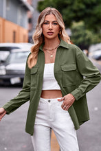 Load image into Gallery viewer, Dropped Shoulder Longline Shirt with Pockets