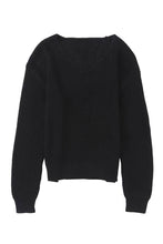Load image into Gallery viewer, Ribbed Knit V Neck Long Sleeve Sweater
