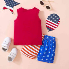 Load image into Gallery viewer, Kids USA Graphic Tank and Star and Stripe Shorts Set
