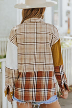 Load image into Gallery viewer, Double Take Plaid Color Block Dropped Shoulder Shacket