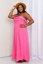 Load image into Gallery viewer, White Birch What In Carnation Full Size Shirred Sleeveless Dress