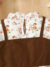 Load image into Gallery viewer, Floral Print Frill Trim Flounce Sleeve Dress