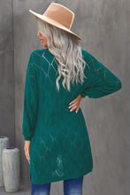 Load image into Gallery viewer, Green Bubble Sleeve Side Slit Knit Cardigan