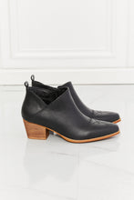 Load image into Gallery viewer, MMShoes Trust Yourself Embroidered Crossover Cowboy Bootie in Black