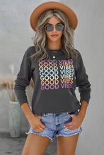 Load image into Gallery viewer, GOOD VIBES Graphic Sweatshirt