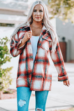 Load image into Gallery viewer, Double Take Plaid Button Up Shirt Jacket with Pockets