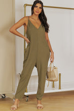 Load image into Gallery viewer, Spaghetti Strap Deep V Jumpsuit with Pockets