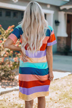 Load image into Gallery viewer, Women Color Block Side Slit Mini Dress