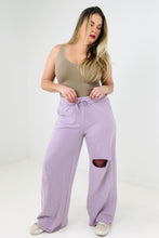 Load image into Gallery viewer, Zenana French Terry Laser Cut Pants With Pockets