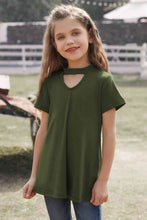 Load image into Gallery viewer, Girls Cutout Short Sleeve T-Shirt