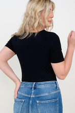 Load image into Gallery viewer, Fawnfit Ribbed Built-In Bra Short Sleeve Bodysuit